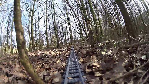 4K Lego train ride on 80 meter long Linear Forest Track