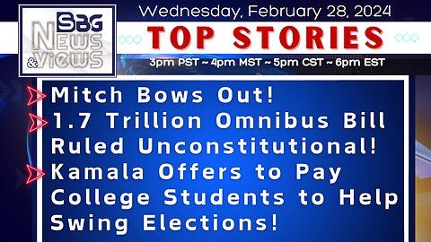 Mitch Bows Out | 1.7 Trillion Omnibus UNCONSTITUTIONAL | Kamala Pays Students to Swing Elections
