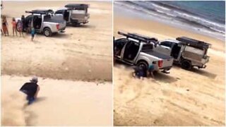 Sand sledding gone wrong