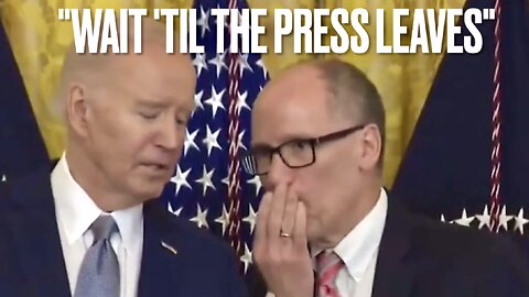 Biden caught on HOT MIC trying to avoid the Press! 😮