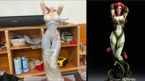 VinceVellCUSTOMS Live Stream - Rebuilding Poison Ivy Statue Torso