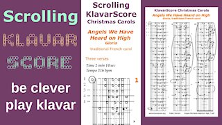 Angels We Have Heard on High, Gloria Traditional French Carol, Scrolling KlavarScore Sheet Music.