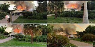 Crews battling large house fire in Stuart