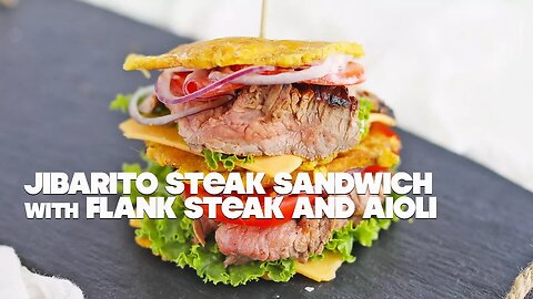 Jibarito Sandwich Recipe with Flank Steak and Aioli