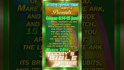 MAR 14, 2023 | STORM MINISTRIES | Daily Bible Verse | Genesis 6:14 (ESV) | #shorts