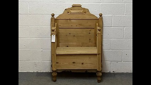Small Pine Bench Storage Under Seat Made From Old Sleigh Bed (V5153B) @PinefindersCoUk