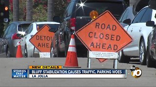 Bluff stabilization causes traffic, parking woes