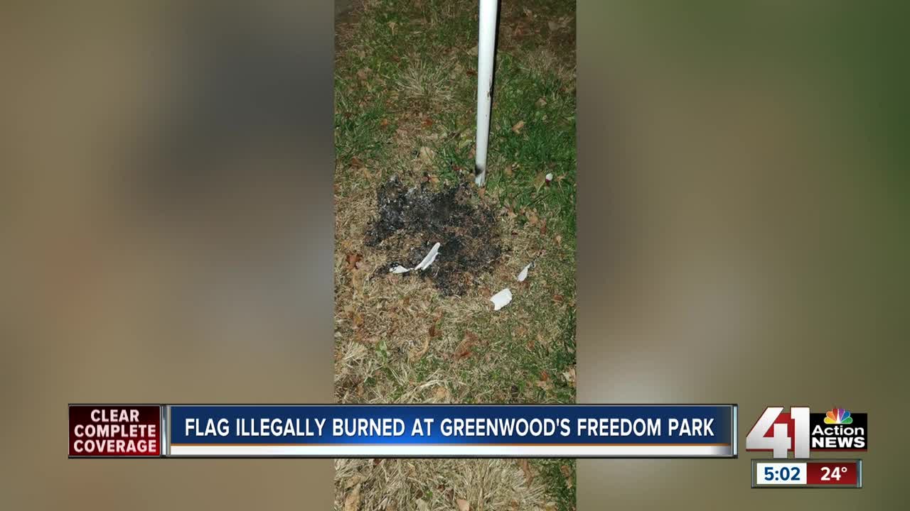 Greenwood police investigating after flag illegally burned at Freedom Park