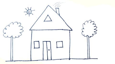 How to drawing a house easy for kids