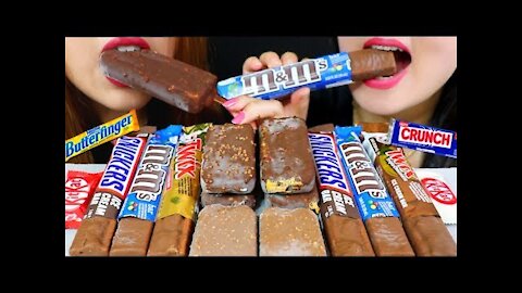 ASMR CHOCOLATE BARS KINDER TWIX SNICKES KITKAT