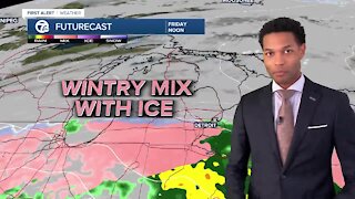 Wintry mix moving in on New Year's Day
