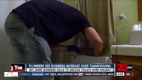 Plumbers see huge spike in calls to unclog toilets for Thanksgiving