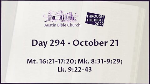 Through the Bible 2022 (Day 294)