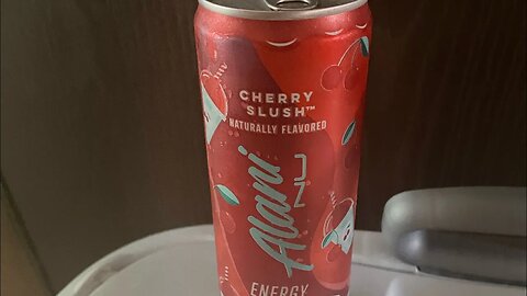 We try Alan cherry slush ￼energy drink.