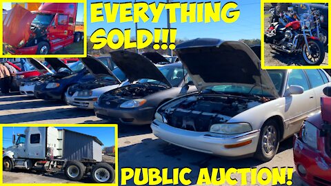*HARLEY DAVIDSONS |TRACTOR TRAILERS | CARS | TRUCKS* EVERYTHING WAS SOLD AT THIS PUBLIC AUTO AUCTION
