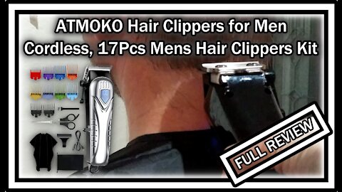 ATMOKO Hair Clippers for Men Cordless, 17 Pcs Men's Hair Clippers Kit FULL REVIEW