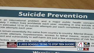 2 Johnson County schools trying to stop teen suicide