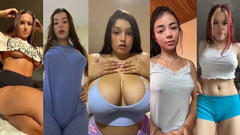 Big Bouncing boobs with no bra (•)(•),2024 New big bank tiktok