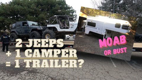 Crawler Hauler in the Making! Can 2 Jeeps & A Cabover Camper Fit On One Trailer? Heading to Moab!