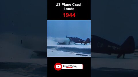 WW2, 1944: US Military Plane Crash Lands Into Plane | 60fps, Colorized, Sound Design, AI Enhanced