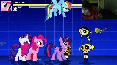 My Little Pony Characters (Twilight Sparkle And Rarity) VS Bubbles The Powerpuff Girl In A Battle