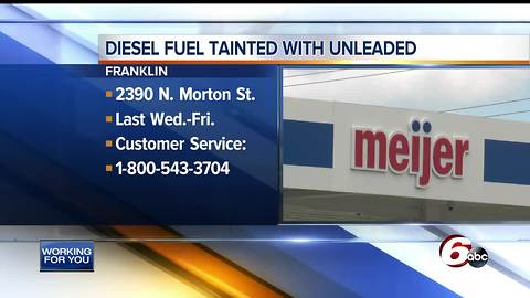 Unleaded fuel mixed with diesel at Franklin Meijer