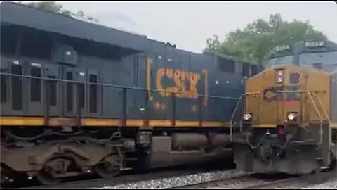 CSX Doubled Whammy Train Meet from Sterling, Ohio July 1, 2023