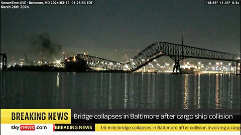 Baltimore Bridge Collapse | Francis Scott Key Bridge Collapse (Author of Star-Spangled Banner) | Singaporean Container Ship Dali Changed Course 2-Minutes Prior to Hitting Bridge & Was Dealing With Temporary Loss of Power