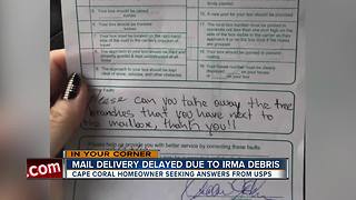 Mail deliver delayed because of Irma debris