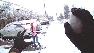 SNOWBALL FIGHT IN FIRST PERSON