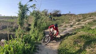 Downhill mountain biking fail