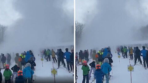 Snow twister in Vermont totally engulfs skiers