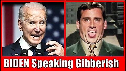Bumbling Biden Continues Speaking Gibberish this past week (like Steve Carell in Bruce Almighty)