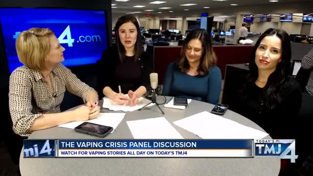 Vaping Crisis: The panel discussion with reporters Kristin Byrne, Casey Geraldo, Coreen Zell, and Julia Fello