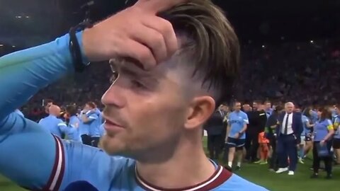 Jack Grealish breaks down in tears on live TV after winning the Champions League with Man City