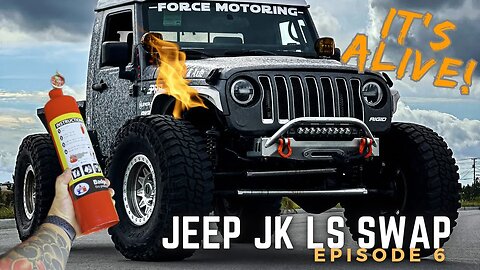 It's ALIVE and only a little CRISPY. Jeep Wrangler JK LS Swap DIY episode 6.