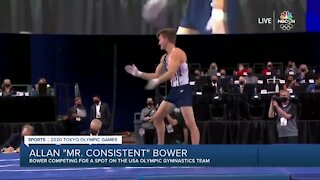 Allan Bower competing for a spot on US Olympic Gymnastics team