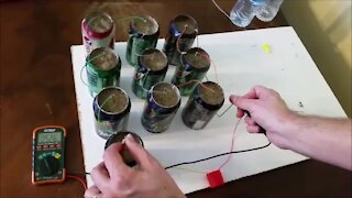 Soda can battery - power from trash - viral DIY project