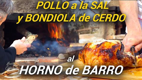 Pollo a la Sal, Bondiola de Cerdo y Fondue de Queso al Horno de Barro