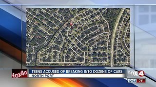 Police arrest four teens after a string of car burglaries in North Port