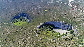 Rare drone footage of mysterious craters in Greece