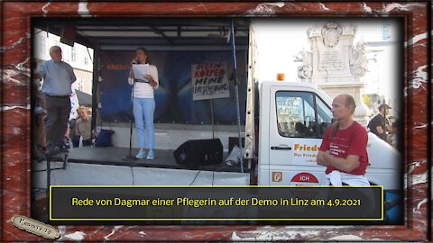Rede von Dagmar einer Pflegerin auf der Demo in Linz am 4.9.2021