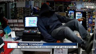 2 men wanted for armed robbery at BP gas station