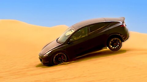 Tesla SUV in the Desert