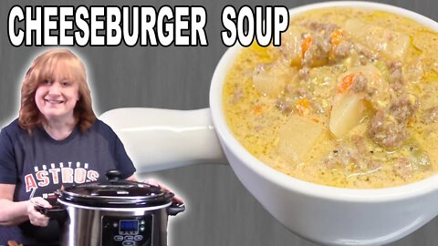 Slow Cooker CHEESEBURGER SOUP, A Crockpot Ground Beef Soup Recipe