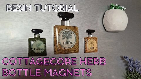 Making resin vintage herb bottle magnets for #craspire #resinartforbeginners #cottagecore