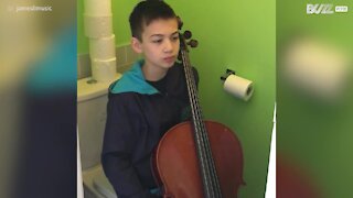 Défi du papier toilette: ce jeune violoncelliste impressionne