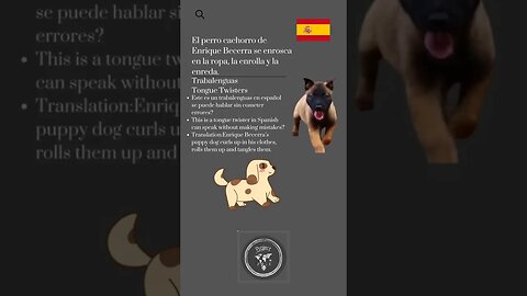 🇪🇸 Tongue Twisters in Spanish/Trabalenguas en Español- El perro cachorro de Enrique Becerra...