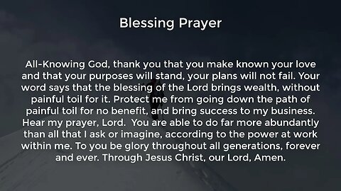 Blessing Prayer (Prayer for Success and Prosperity in Business)