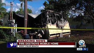 Mobile home fire extinguished near West Palm Beach